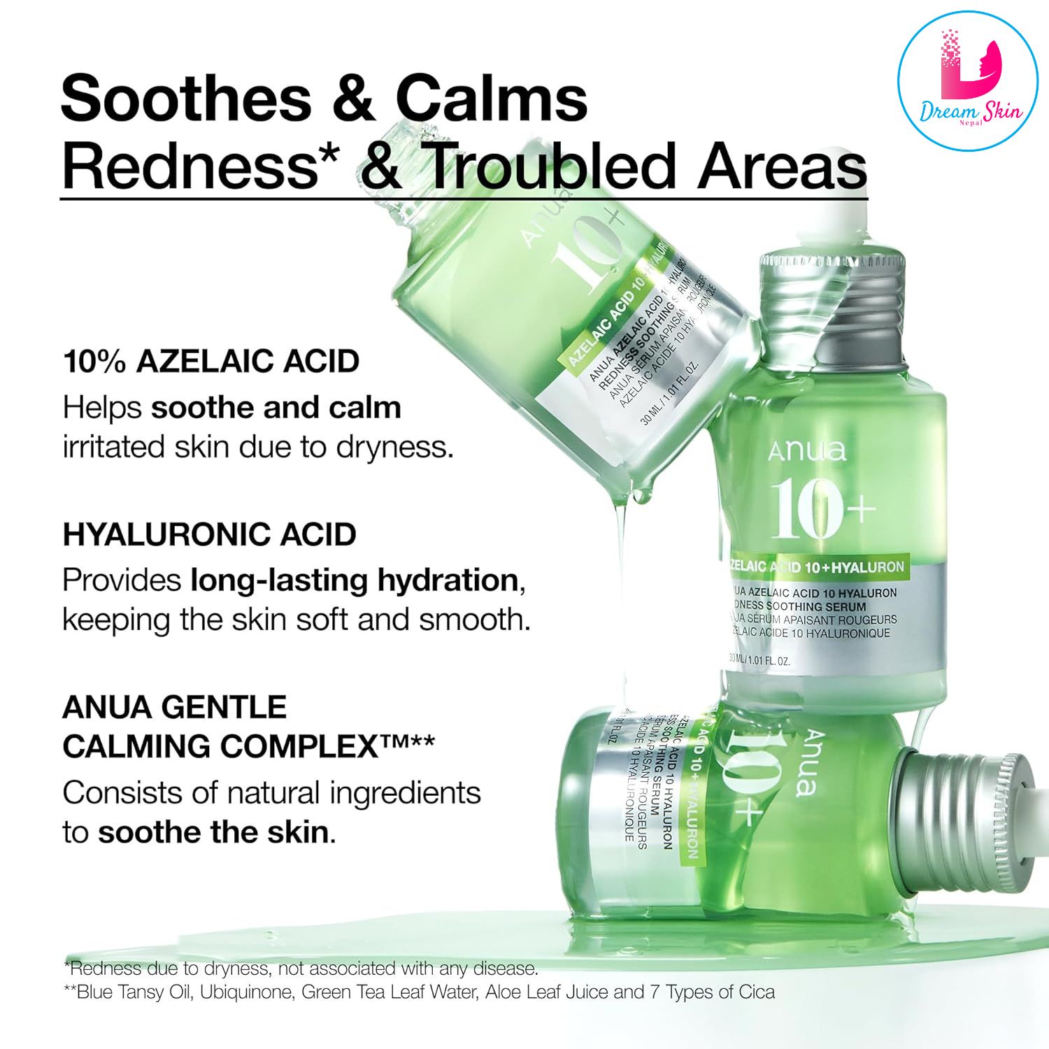 Anua Azelaic Acid 10 Hyaluron Redness Soothing Serum [30ml]